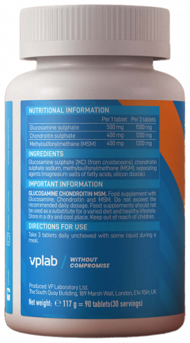 VP Laboratory Glucosamine Chondroitin MSM, Глюкозамин Хондроитин МСМ, 90 таблеток