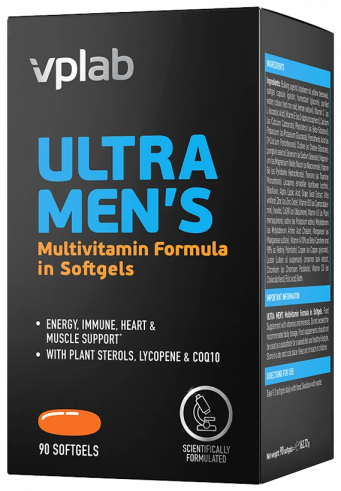 VP Laboratory Ultra Men&rsquo;s Multivitamin Formula, Ультра Менс Мультивитамин Формула, 90 капсул