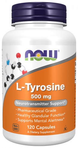 NOW L-Tyrosine 500 mg, 120 капсул