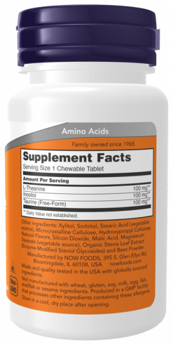 NOW L-Theanine 100 mg, 90 таблеток