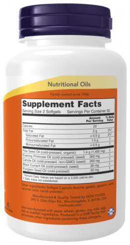 NOW Omega-3-6-9 1000 mg, 100 капсул