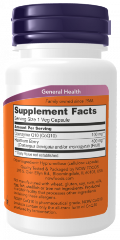 NOW CoQ10 100 mg with Hawthorn Berry, 90 капсул