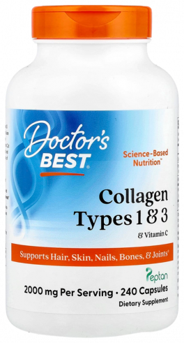 Doctor's Best Collagen Types 1 and 3 with Vitamin C, 240 капсул