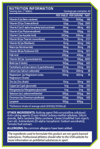 USN Men's Multi, 90 таблеток