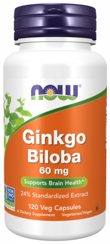 NOW Ginkgo Biloba 60 mg, 120 капсул