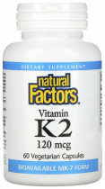Natural Factors Vitamin K2 100 mcg, 60 капсул