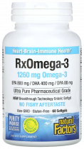 Natural Factors RxOmega-3 600 mg EPA/DHA, 60 капсул